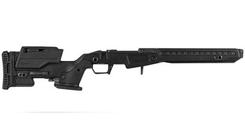 Chassis MDT JAE-G5 do Remington 700 oferuje regulację, stabilność, innowacyjny design oraz łatwy montaż, co poprawia komfort strzelania i precyzję.